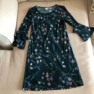 Dark Green Floral Dress